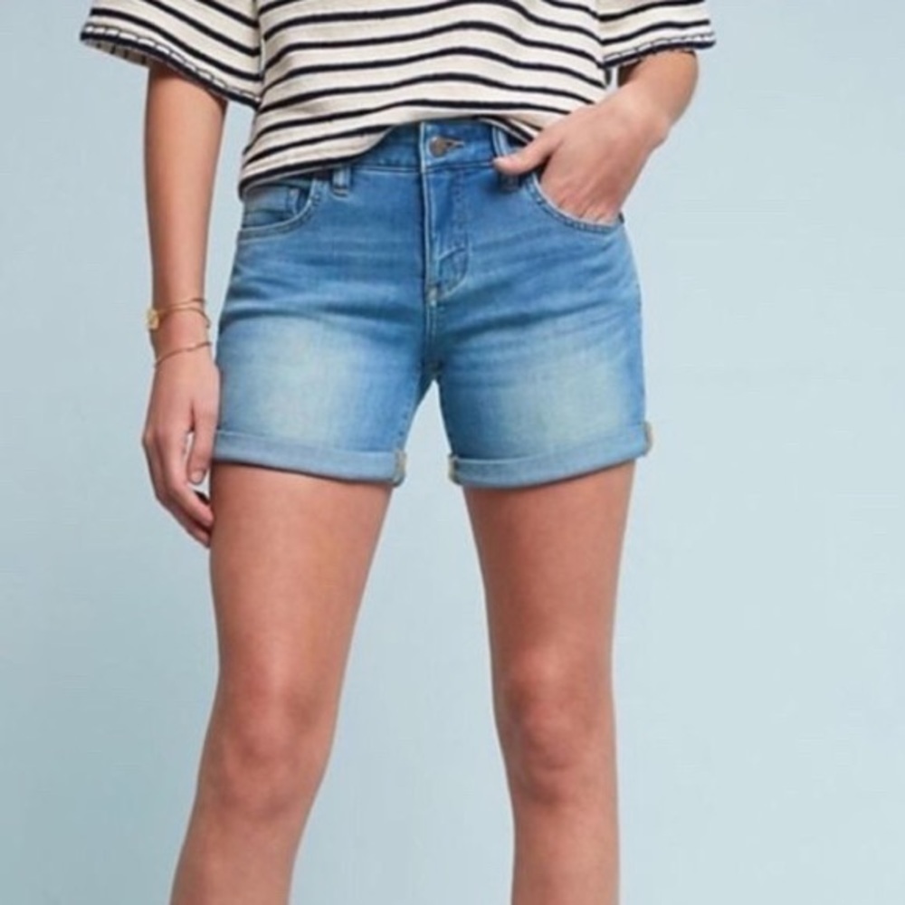 Anthropologie Pilcro Stet Roll-Up Shorts Denim 27